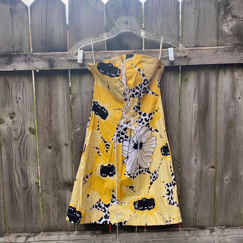 Yellow floral corset dress sz. S